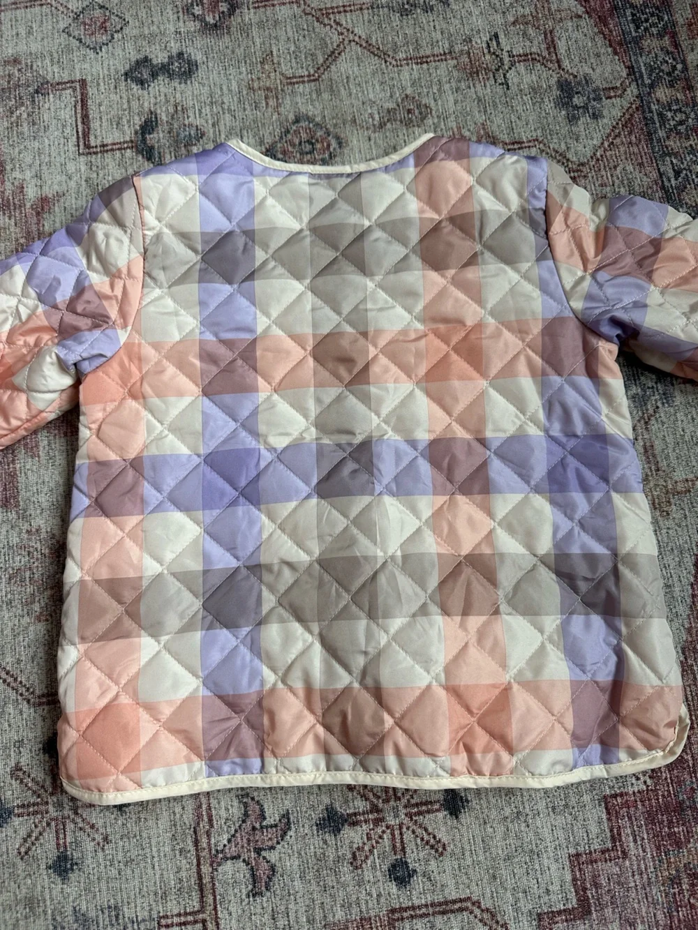 H&M 4T Girls Quilted Plaid Lightweight Button Up Jacket